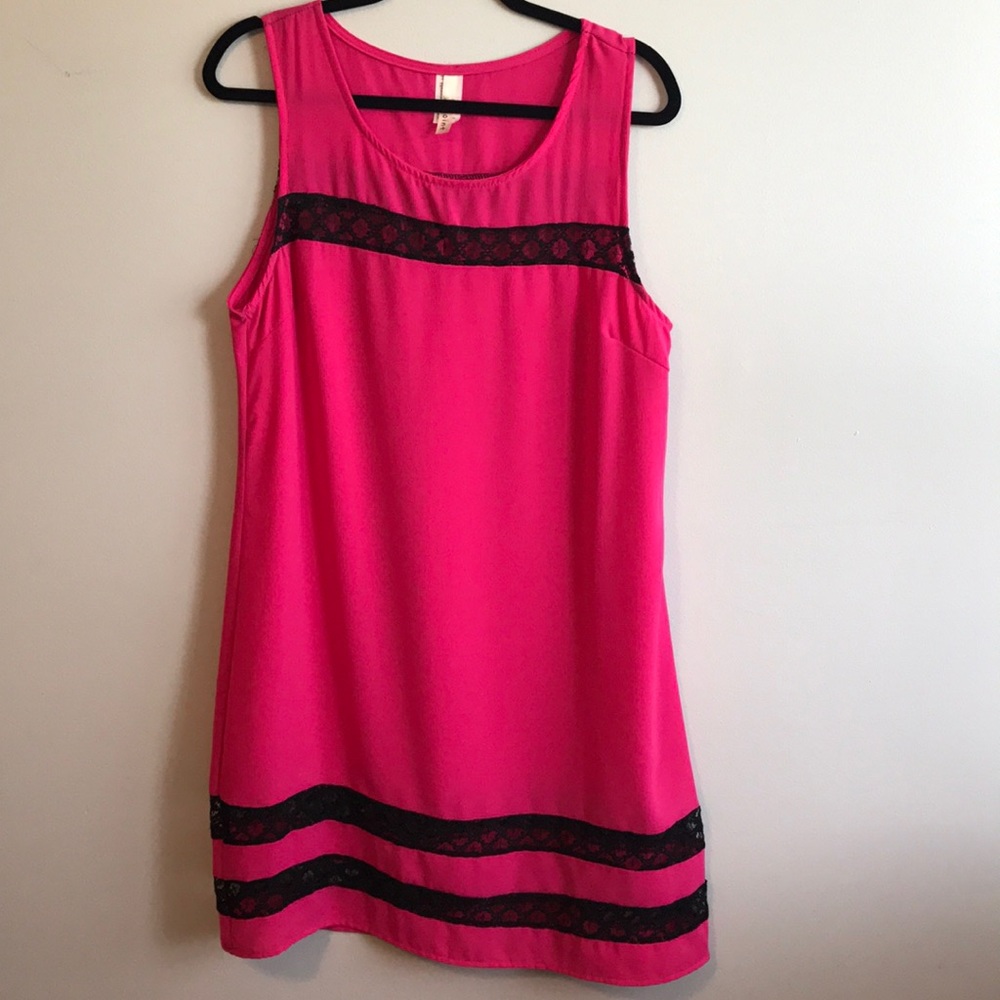 3/$15 Point Hot Pink and Lace Dress